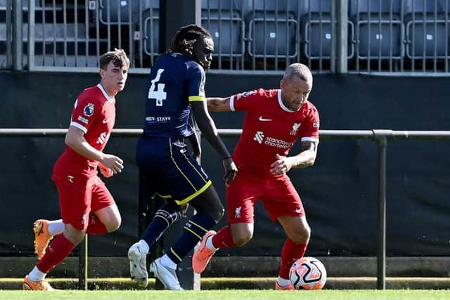 Middlesbrough's Terrell Agyemang starts for Hartlepool United against Aldershot Town. (Photo by Nick Taylor/Liverpool FC/Liverpool FC via Getty Images)