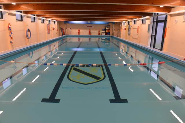 The pool has been refurbished with the High Tunstall badge.