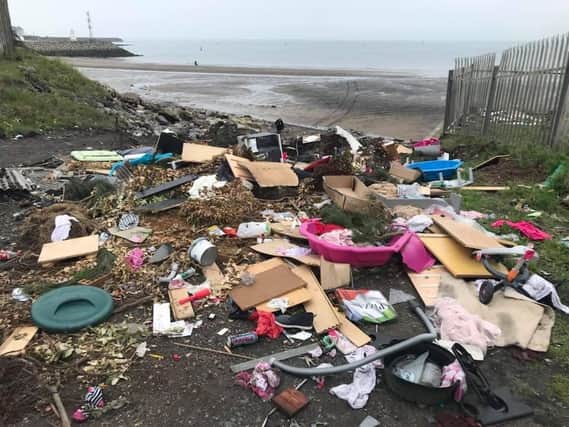 A file picture of fly-tipped rubbish at Middleton Beach, Hartlepool, earlier in 2020.