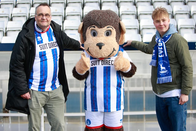 Pools supporters with H'Angus the Monkey at the Suit Direct Stadium. (Photo: Michael Driver | MI News)