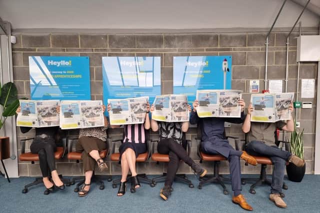 Staff from growing Hartlepool recruitment agency Heyllo read our souvenir 12-page promotion supplement in Wednesday's paper.