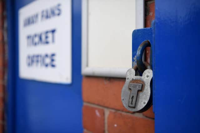 Away turnstiles at Moss Rose, home of Macclesfield Town (Photo by Gareth Copley/Getty Images)