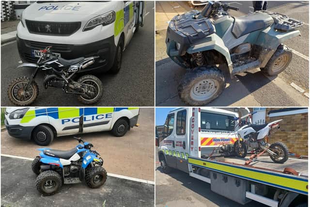 Four illegal bikes were taken off Hartlepool's roads by police./Photo: Hartlepool Police