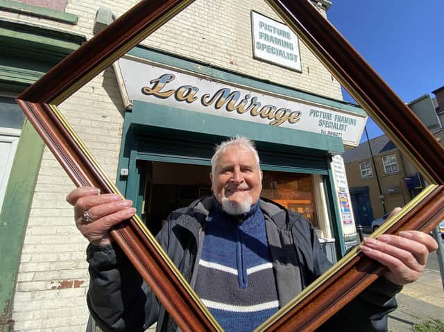 Jimmy Gettings outside his Alma Street picture framing shop.