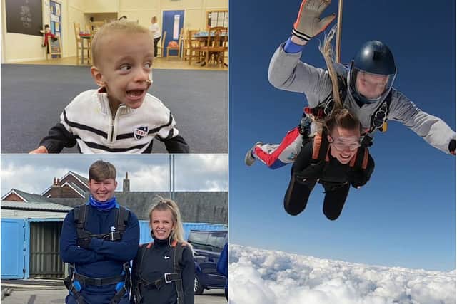 Jamie Greenhow and Abbieleigh Griffiths who completed a charity skydive to help the cause which supported their son Noah.