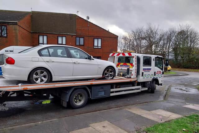 One of the uninsured vehicles seized by Hartlepool Police recently.