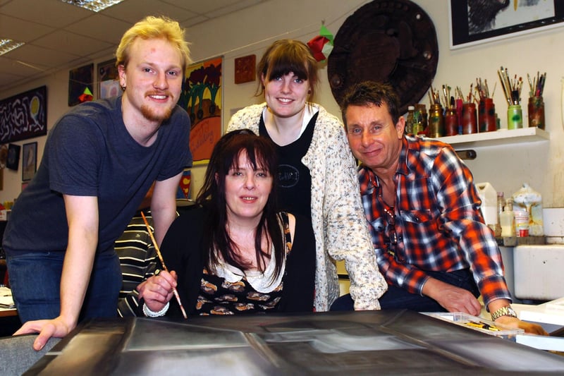 Colin Thompson, Jonathan Towers, Juliette Addison and Kathryn Hall make art at the Artrium in 2013.