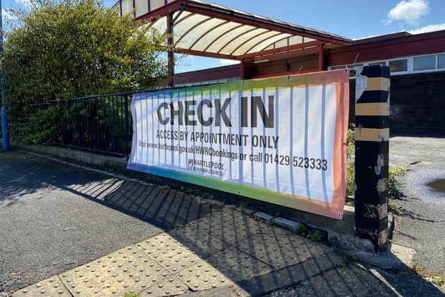 All visitors must first check in for their appointed time at the former Havelock Centre car park.