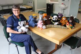 Lung cancer nurse Jeanette Draffan with her soft toys.