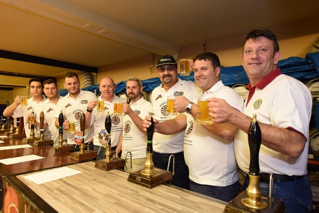 Members of the Hartlepool Round Table pour pints at the Hartlepool Beer Festival at the Borough Hall in 2015.