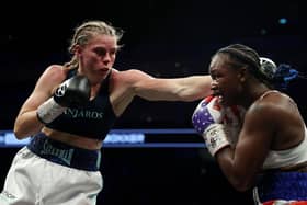 Claressa Shields has hinted she will be in attendance for Savannah Marshall's undisputed super middleweight bout with Franchon Crews-Dezurn in Manchester after successfully defending her own undisputed middleweight title. (Photo by James Chance/Getty Images)