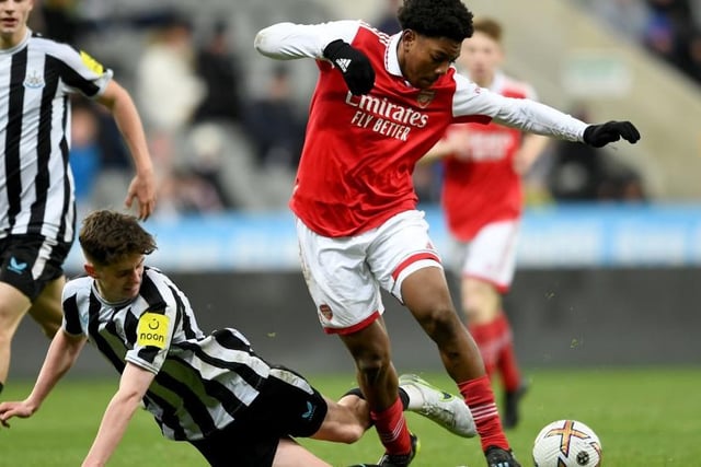Defender Thompson signed his first professional deal with Newcastle in the summer with the 18-year-old hoping to follow in the footsteps of midfielder Elliot Anderson in breaking into the first team in the future. "His pathway included a loan spell in which he did very well and gained lots of good experiences playing men's football which I think is very important," said Thompson. (Photo by David Price/Arsenal FC via Getty Images)