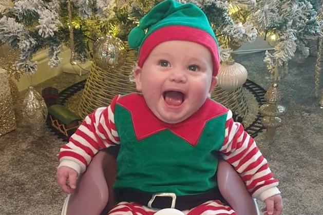 A very happy face from Harry, age 6 months.