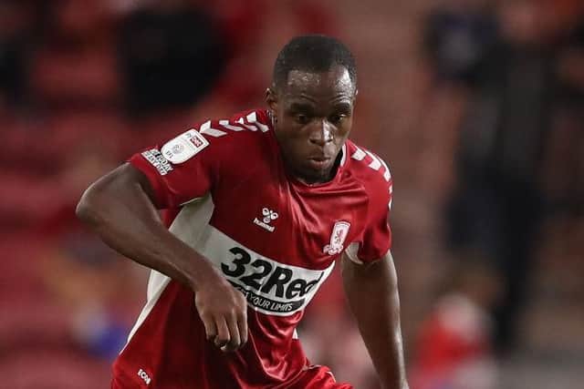 Uche Ikpeazu playing for Middlesbrough.