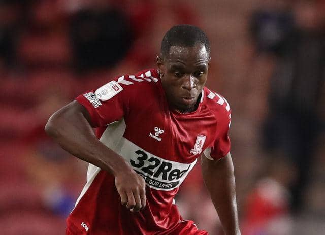 Uche Ikpeazu playing for Middlesbrough.