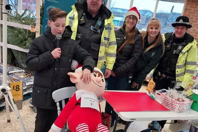 Charlie sang at Morrisons supermarket in Hartlepool in aid of Hartlepool Ambulance Charity.