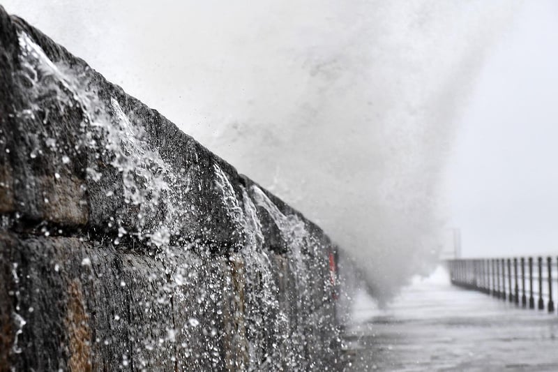 The Mail's photographer Frank Reid captured this impressive photo of the waves on the Headland.