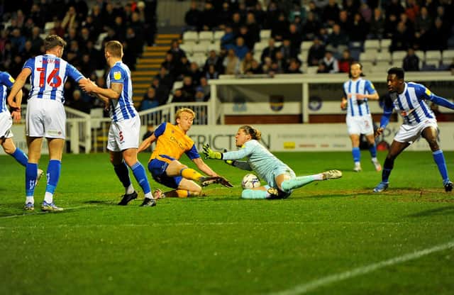 Hartlepool United came from behind to claim a 2-2 draw with Mansfield Town at the Suit Direct Stadium. Picture by FRANK REID