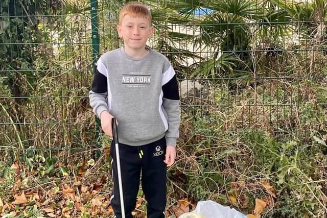 Rory Betts pictured after another of his litter picks.