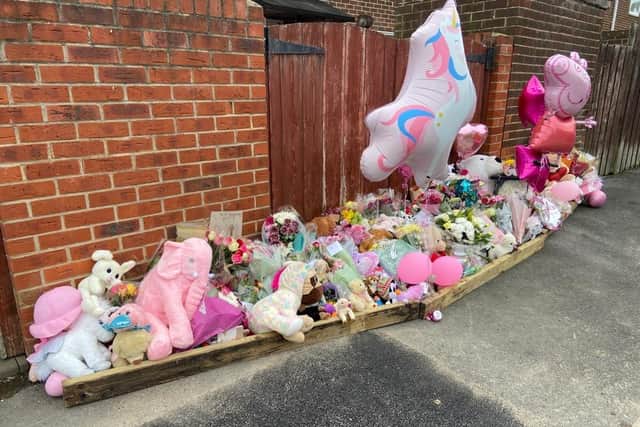Floral tributes have been left for the toddler who sadly died last week.