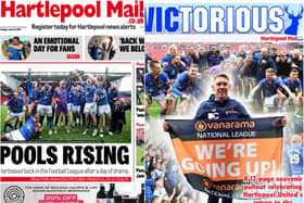 From left, the front page of Monday's Hartlepool Mail and the front cover of our promotion supplement from Wednesday's paper.