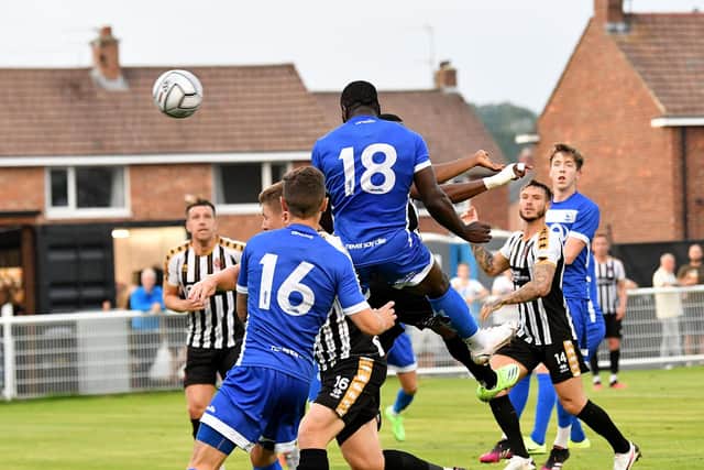 Hartlepool United in action at Spennymoor Town (photo: Frank Reid).
