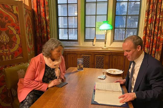 Hartlepool MP Jill Mortimer meeting with Dominic Raab when she discussed the reopening of Hartlepool Magistrates Court.