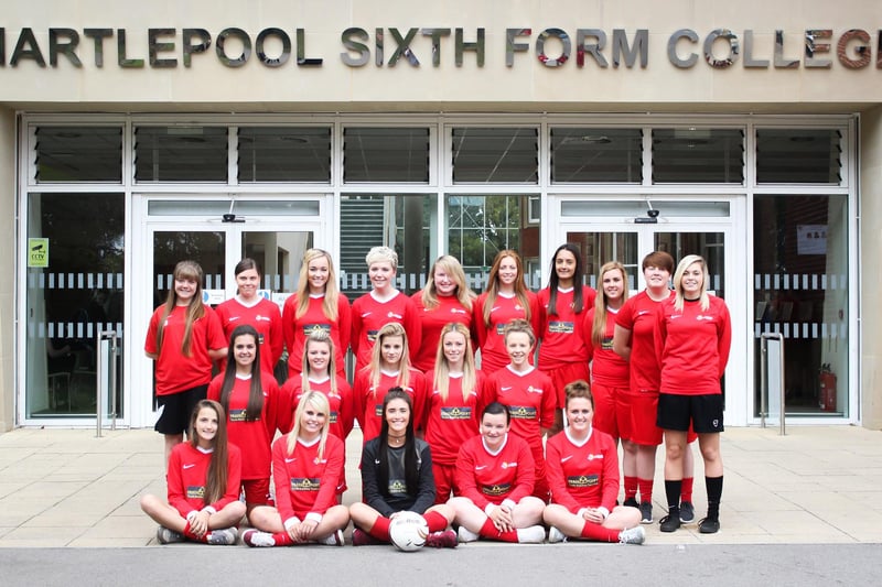Members of the 2015 football team at Hartlepool Sixth Form College.