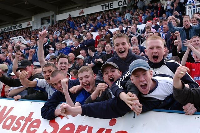 These fans were in great spirits as they watched Pools in action in 2003.