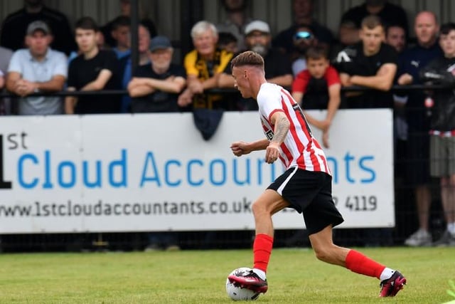 Since joining Sunderland from Chester-le-Street United back in 2022, the 20-year-old has enjoyed two loan stints already: one at Whitby Town and another at Blyth Spartans. The young forward was in and around Tony Mowbray's first-team set-up during pre-season and did well to score against Gateshead and South Shields on the same day earlier this summer. Picture by FRANK REID