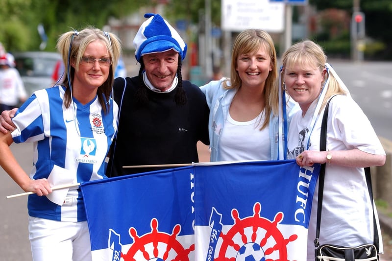 More smiles ahead to the titanic tussle with Sheffield Wednesday at Cardiff in 2005.