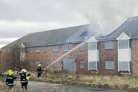 The scene of a fire =at the former care home at the junction of West View Road and Cleveland Road. Picture by FRANK REID