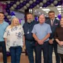 Middleton Grange Shopping Centre managers, with The Dancing Cup team and Hartlepool Development Corporation representatives at the cafe's opening. Photo: Tom Banks
