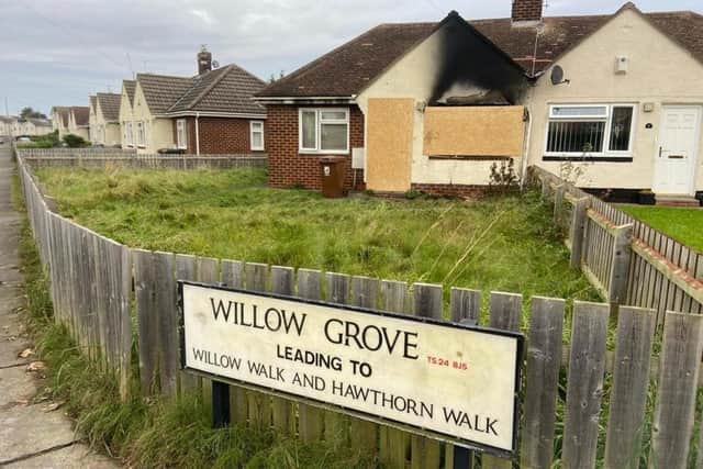 The property in Willow Grove that suffered damage following a fire in the early hours of the morning.