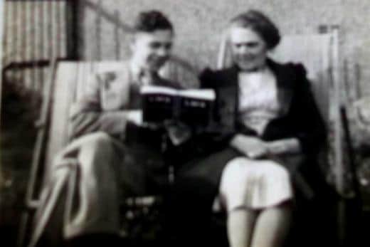 A grainy photo of Billy and his mother Kathleen Goodwin.