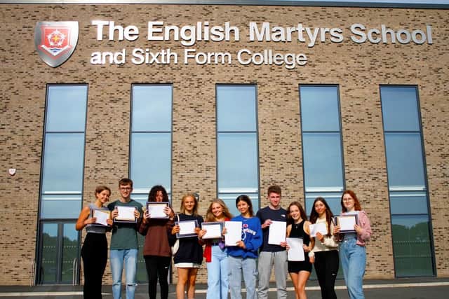 Some of the successful students at English Martyrs.
