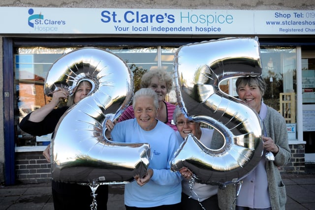 The 25th anniversary for St Clare's Hospice with volunteers Susan Clouston, Nancy Tribe, Beryl Marshall, Dot Patterson and Kathleen Todd in the picture.