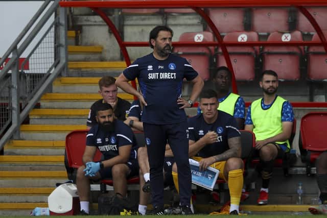 Paul Hartley discussed his Hartlepool United team selection following the defeat at Leyton Orient. (Credit: Tom West | MI News)