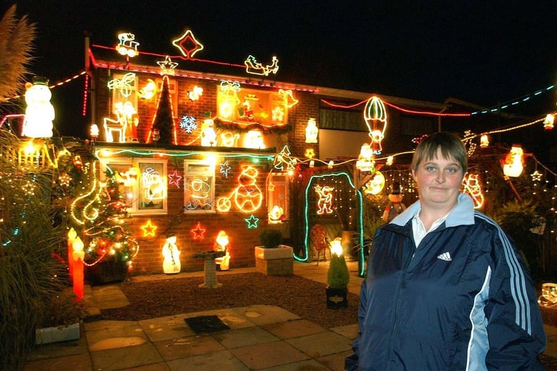 Linda Harey shows off her fantastic Christmas display at her Hesleden home.