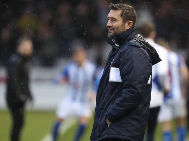 Graeme Lee was already thinking ahead during Hartlepool United's FA Cup tie with Lincoln City. (Credit: Mark Fletcher)