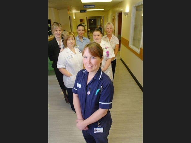 Pictured in 2008: Acting matron Debbie Blackwood, healthcare assistant Wendy Dixon, staff nurse Wendy Brown, acting ward manager Kathryn Taylor, nursing cadet Danielle O'Rourke and care assistant Lesley Banks.