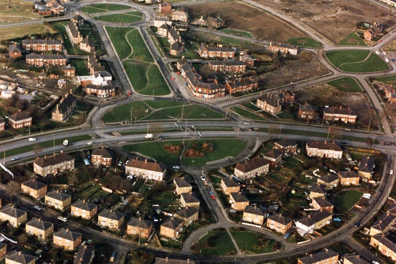 An aerial view of the Manor estate in the 1990s