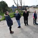 Left to right, Councillor Stacey Deinali, Susan Williams, Cyril Worrall, Maureen Wells, Dave Carr and Cllr Rob Crute at the entrance to the Quarry.  Picture by FRANK REID