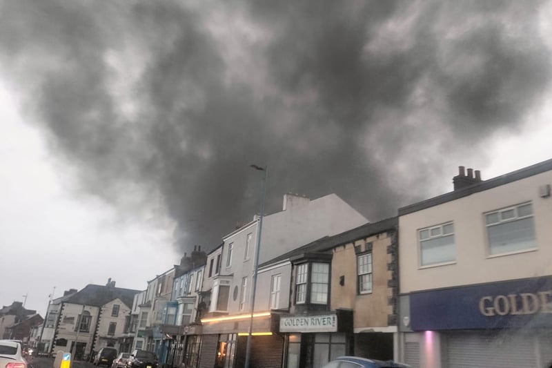 Natalie managed to capture this picture of the fire from The Front, Seaton Carew.