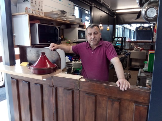 Joseph Candir at his stall on the Wool Market, which he plans to re-open in July