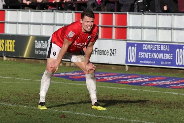 Matt Smith scored his 10th league goal of the season for Salford City against Hartlepool United (Photo by Pete Norton/Getty Images)