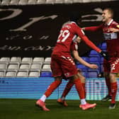 George Saville of Middlesborough celebrates after scoring the winning goal against Coventry.
