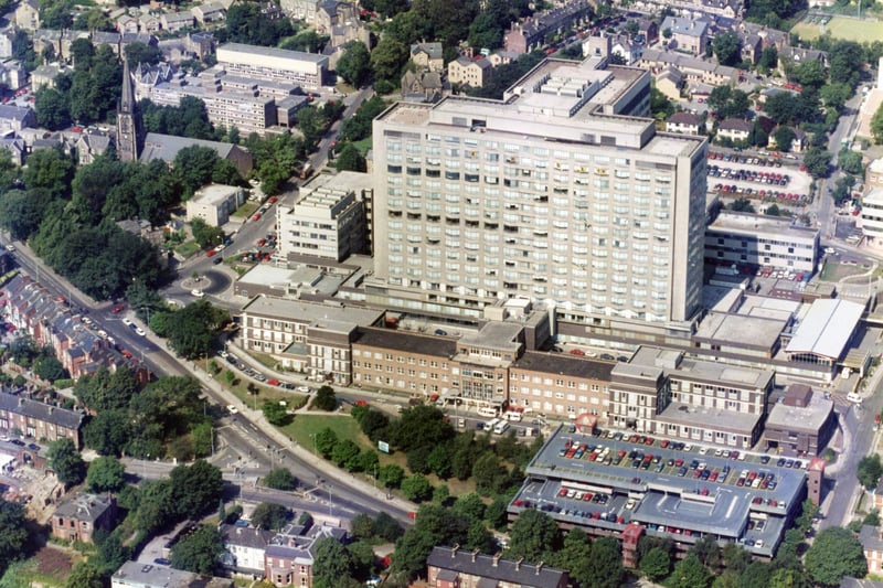 The Royal Hallamshire Hospital, Sheffield, pictured from above in the 1990s