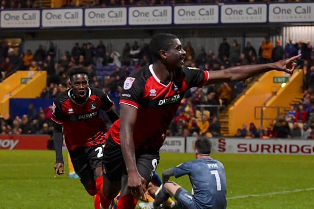 Josh Umerah was a surprise omission from Keith Curle's squad at Mansfield Town before coming off the bench to score twice (Mark Fletcher) MI News & Sport Ltd