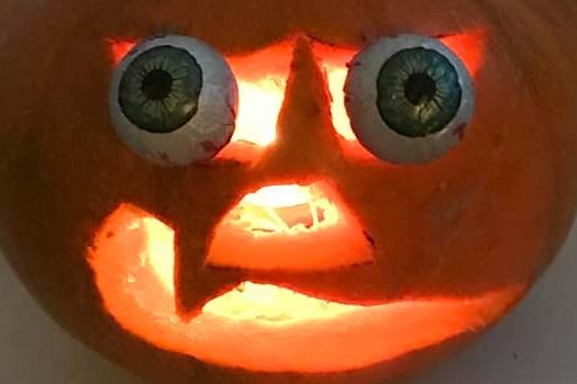 This pumpkin has both of its beady eyes on you ... Celebrating National Pumpkin Day and Halloween with Sue Tomlinson.
